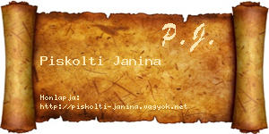 Piskolti Janina névjegykártya